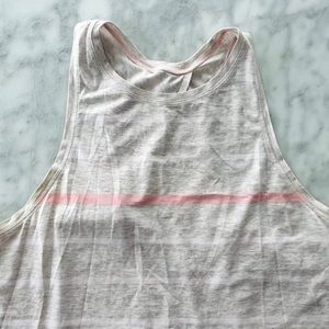 Lululemon All Tied Up Tank 6 Pop Stripe Pink Heathered Dune Cotton Gym Casual